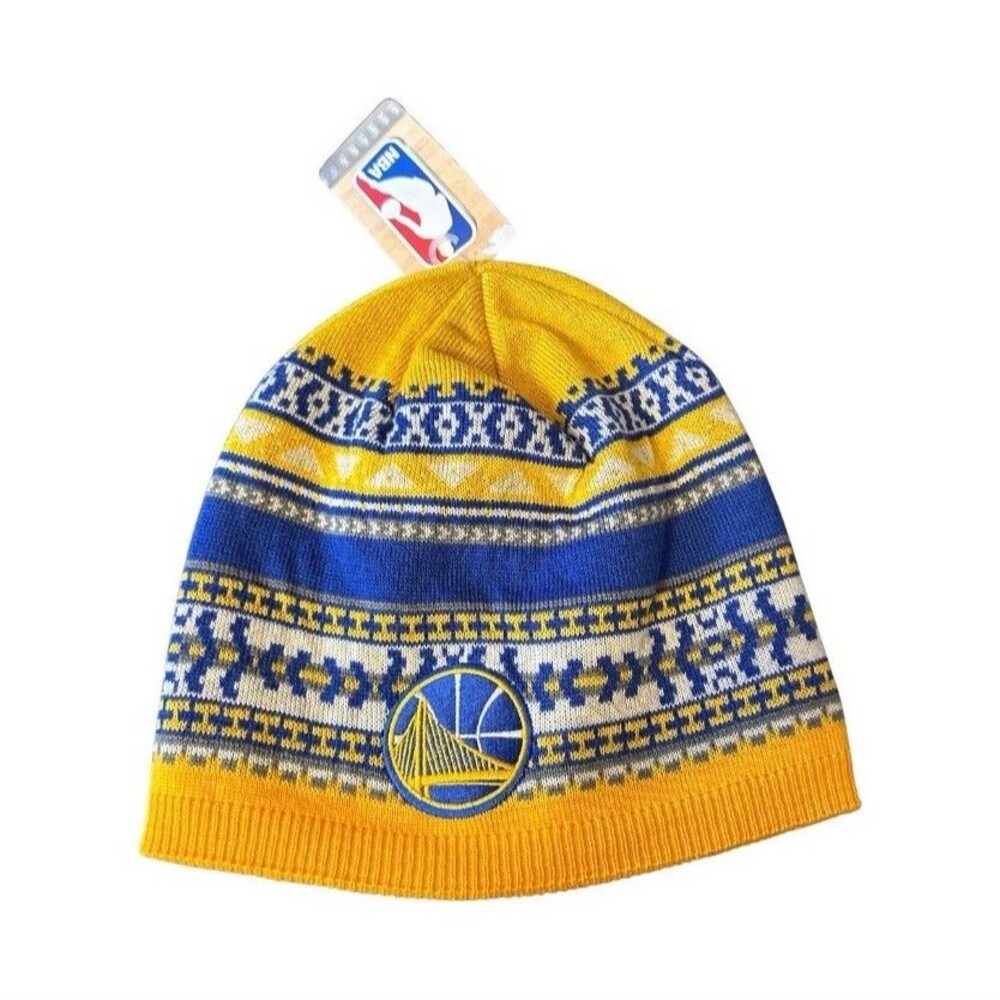 NWT NBA Golden State Warriors Knit Hat Yellow Blue One Size
